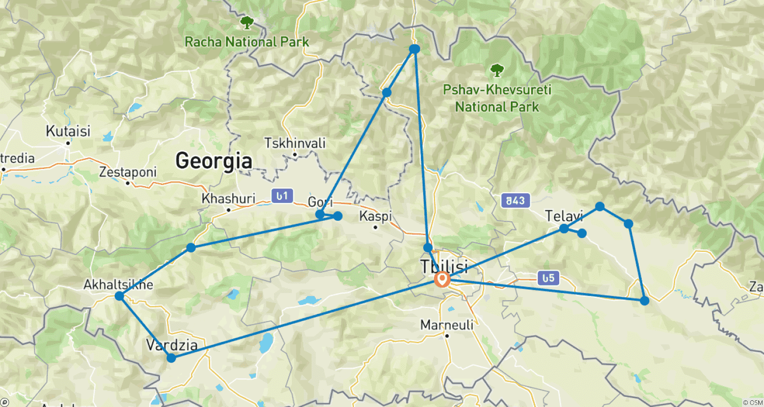 Mapa trasy: Smak Gruzji