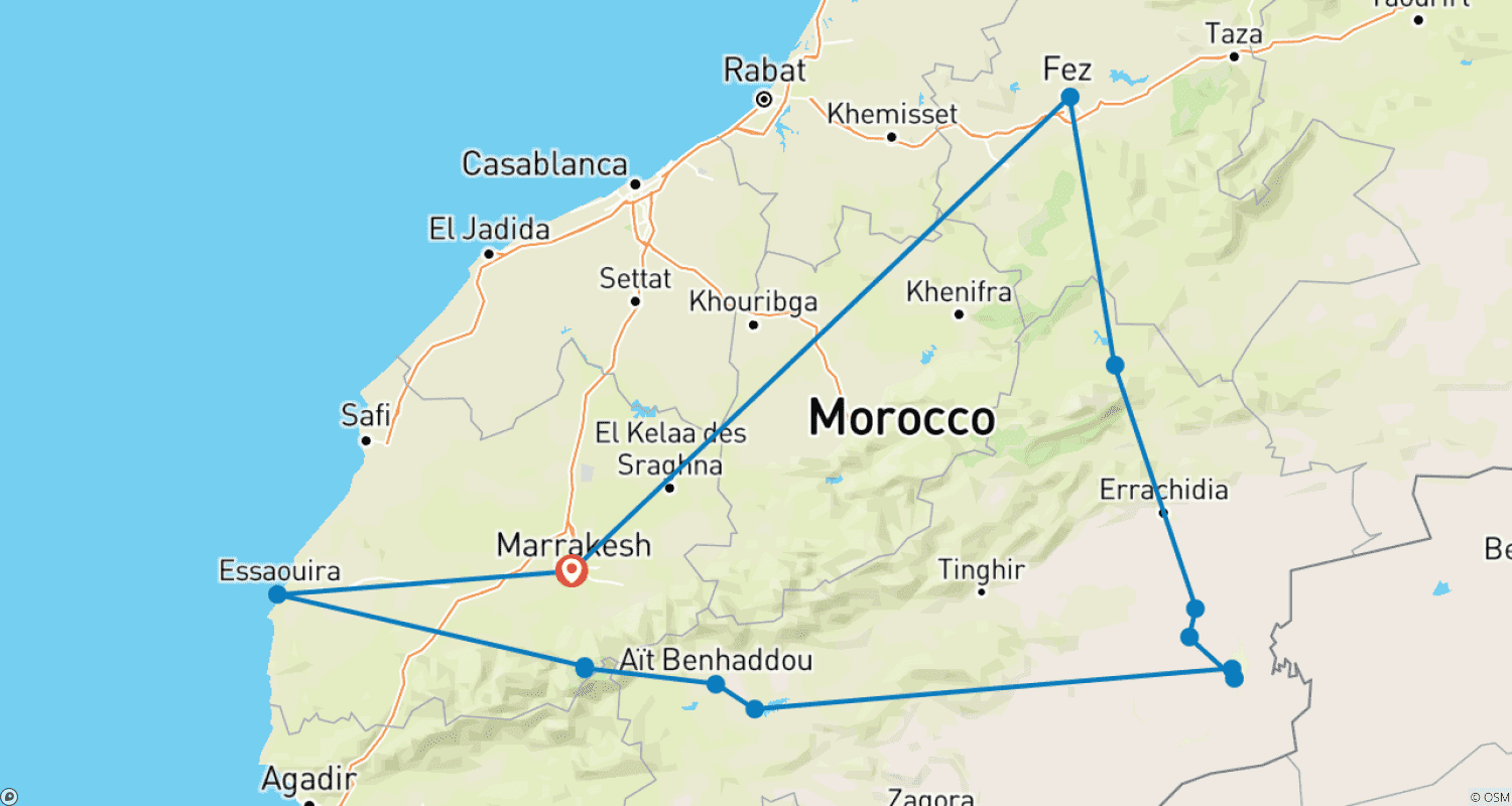 Mapa do percurso de O Melhor do Marrocos: Férias em Família