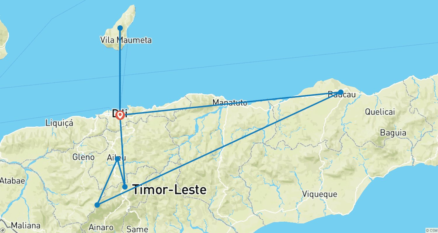 Mapa do percurso de Jewels of Timor