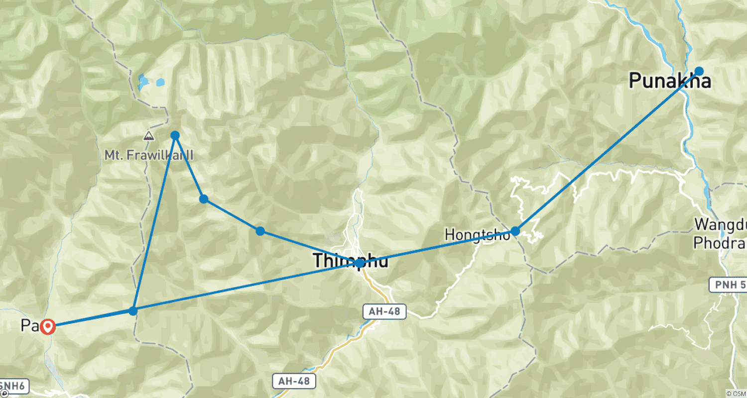 خريطة مسار Druk path trek with culture tour - 10 Days