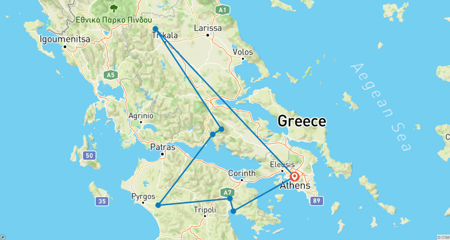 ギリシャの栄光(クラシック、冬)のルートマップ
