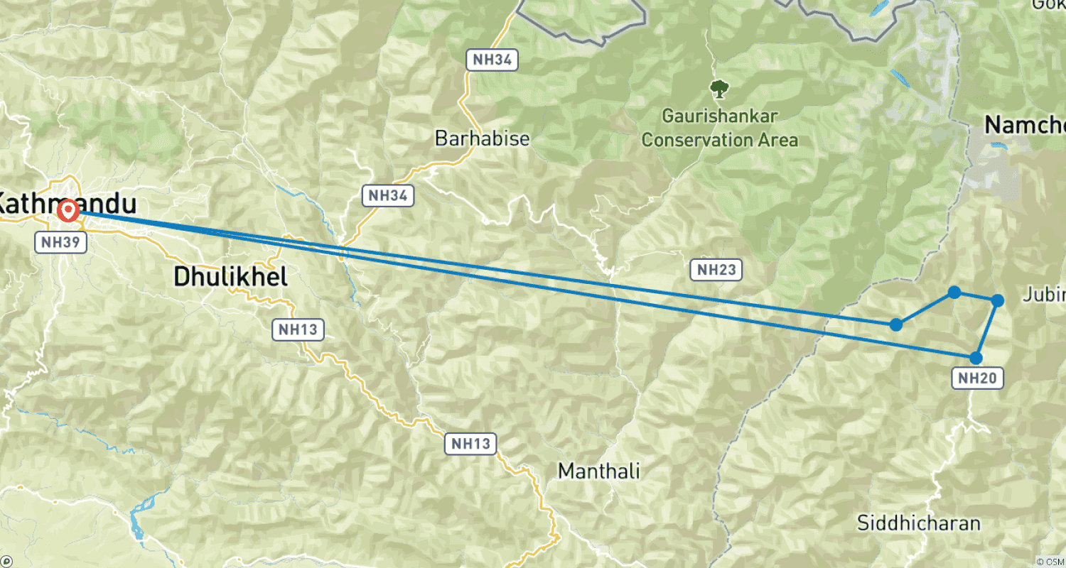 Mapa do percurso de Caminhada ao Pikey Peak