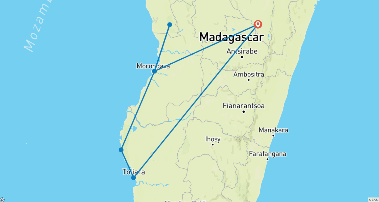 Mapa trasy: Odkrywanie i splendor Madagaskaru