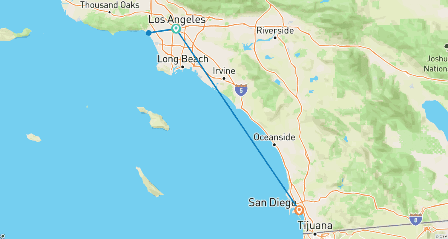 Mapa trasy: Parada Róż z San Diego
