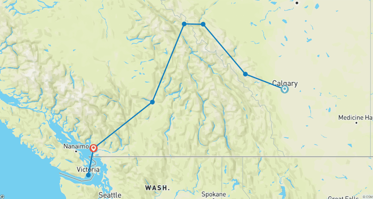 Mapa trasy: Western Canada by Rail