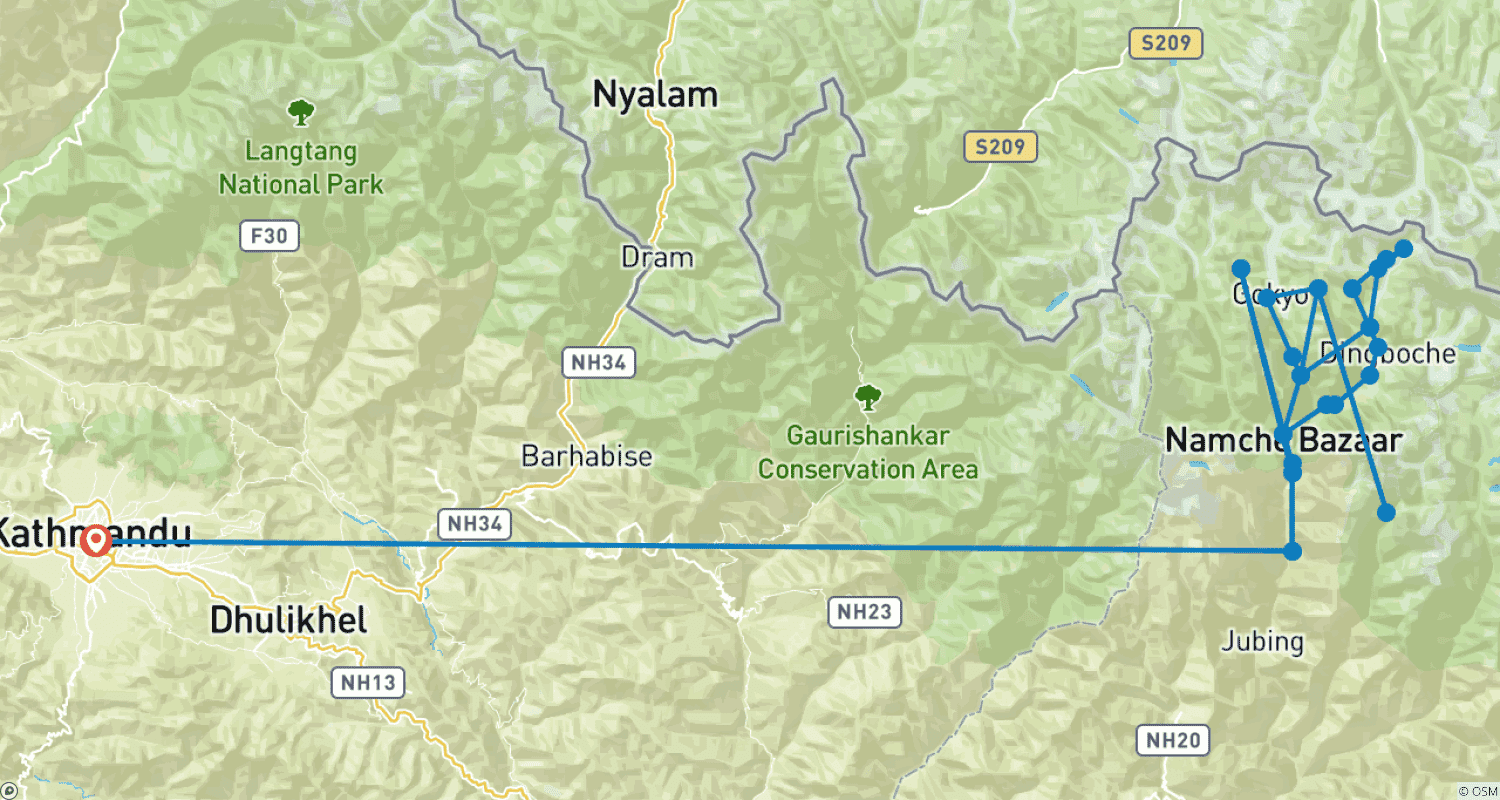 Mapa trasy: Trek Everest Chola Pass