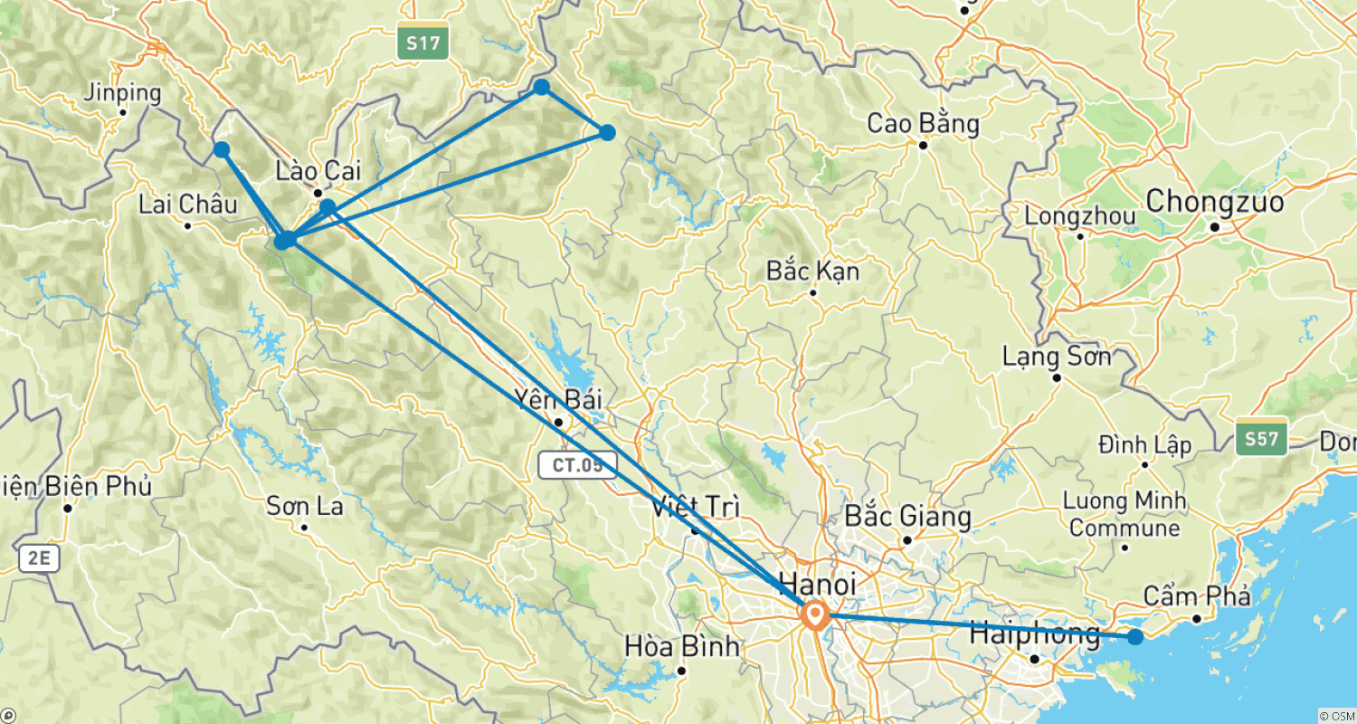 Mapa trasy: North Vietnam At A Glance: Halong Bay & Sapa 5 days