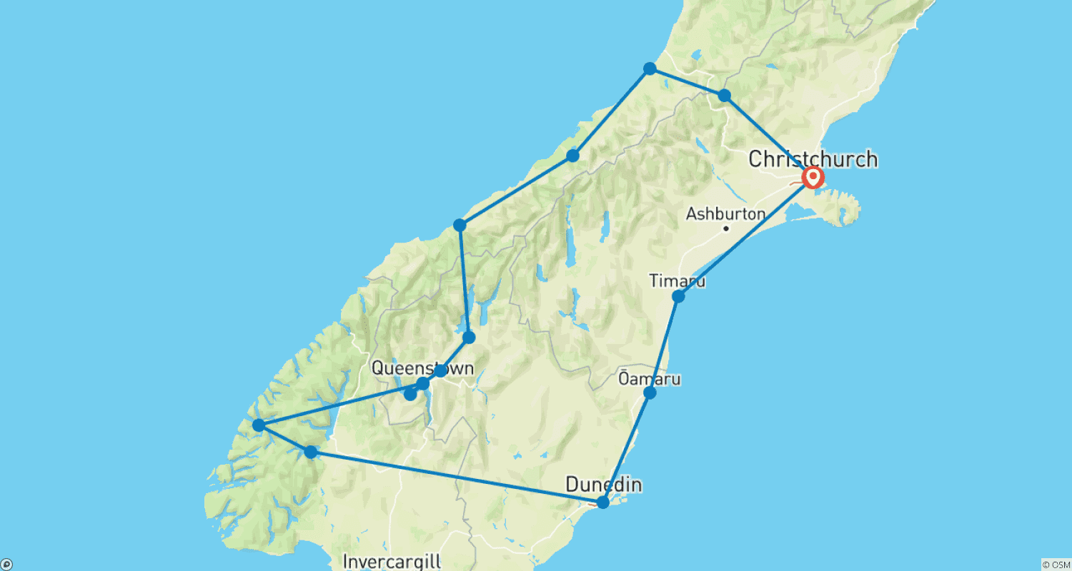 Mapa trasy: Południowy Dryf (Małe Grupy)
