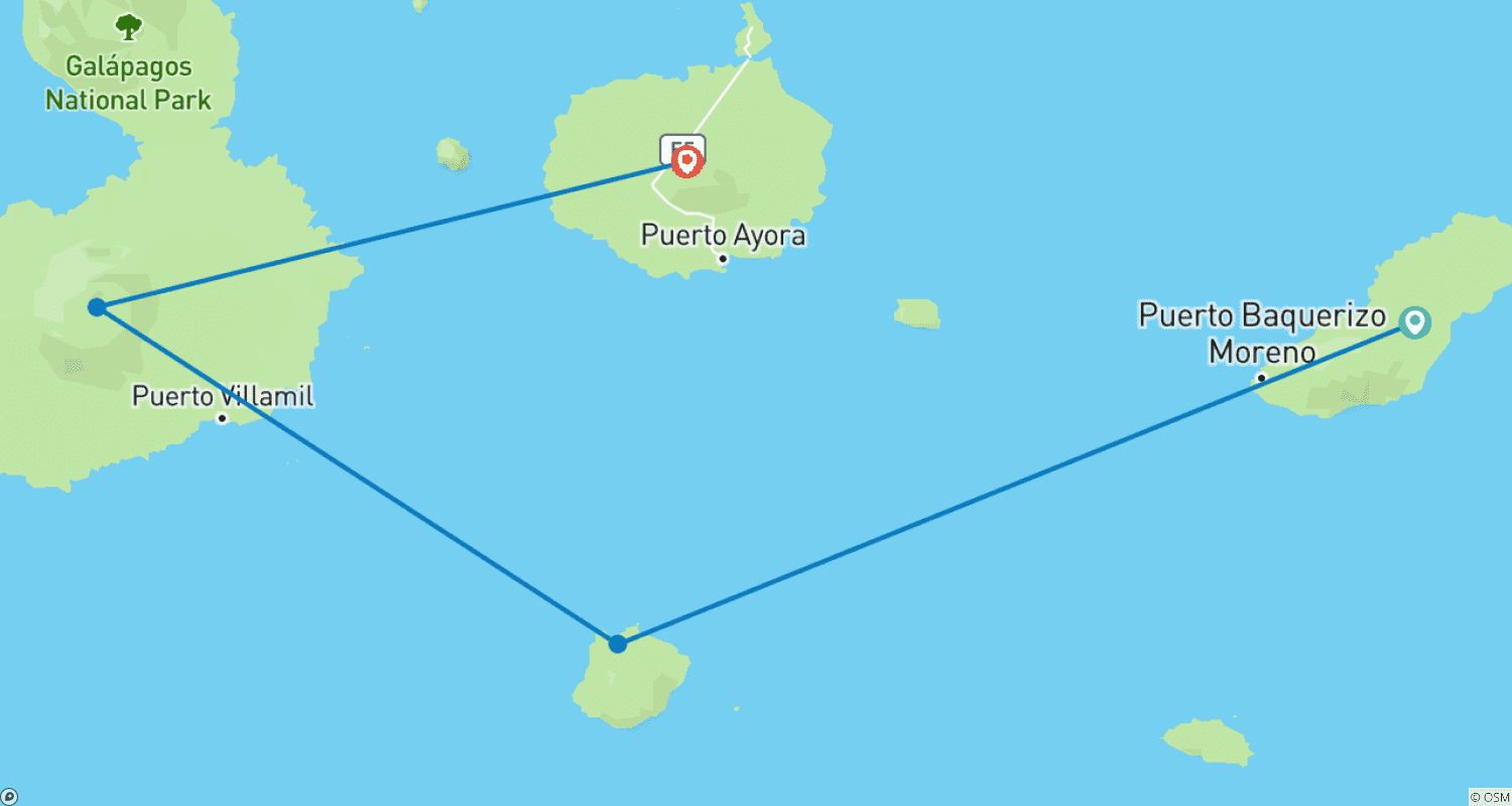 Mapa trasy: Ulepszone Lądowe Galapagos, Tylko Ląd