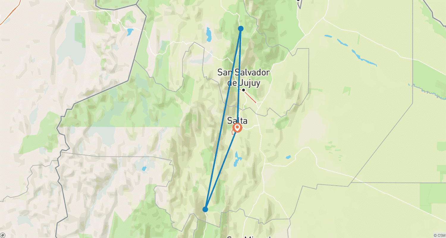 Mapa trasy: 4-dniowa wycieczka po Salcie