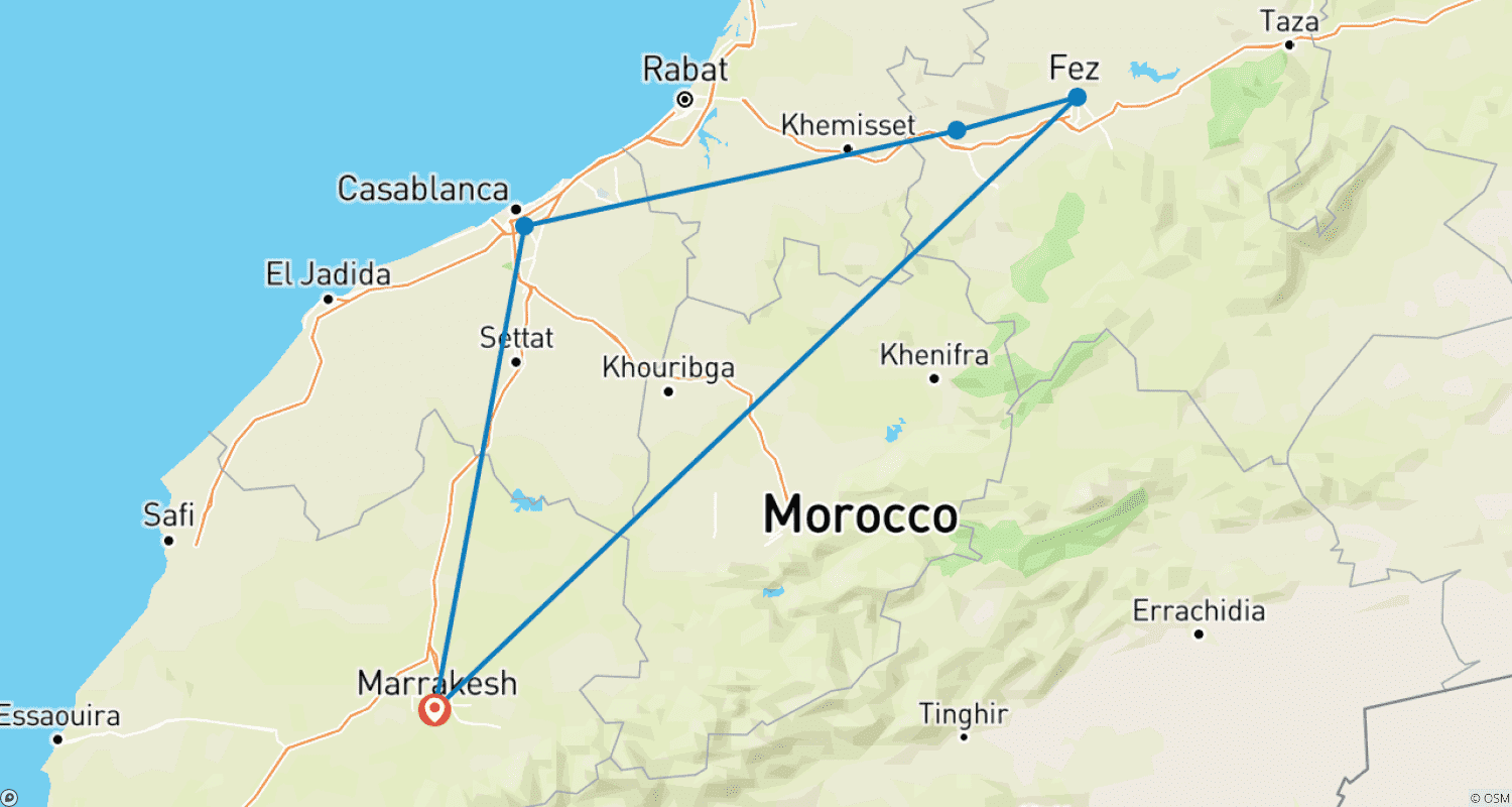 Mapa trasy: Maroko: Samochodowa wycieczka (Self Drive)