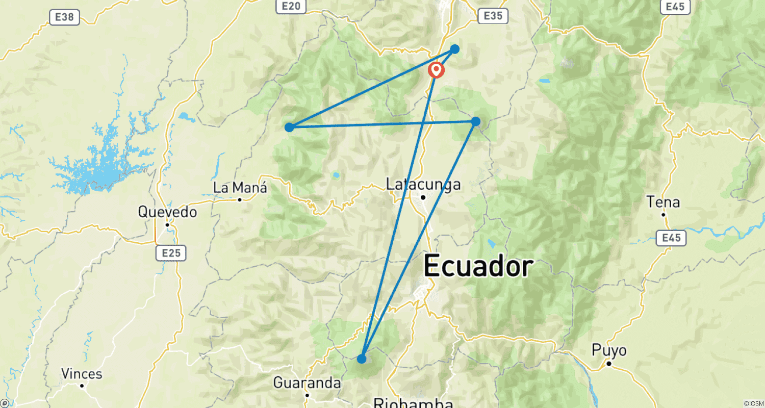 Mapa do percurso de Desafio Príncipe Chimborazo (Escalada)