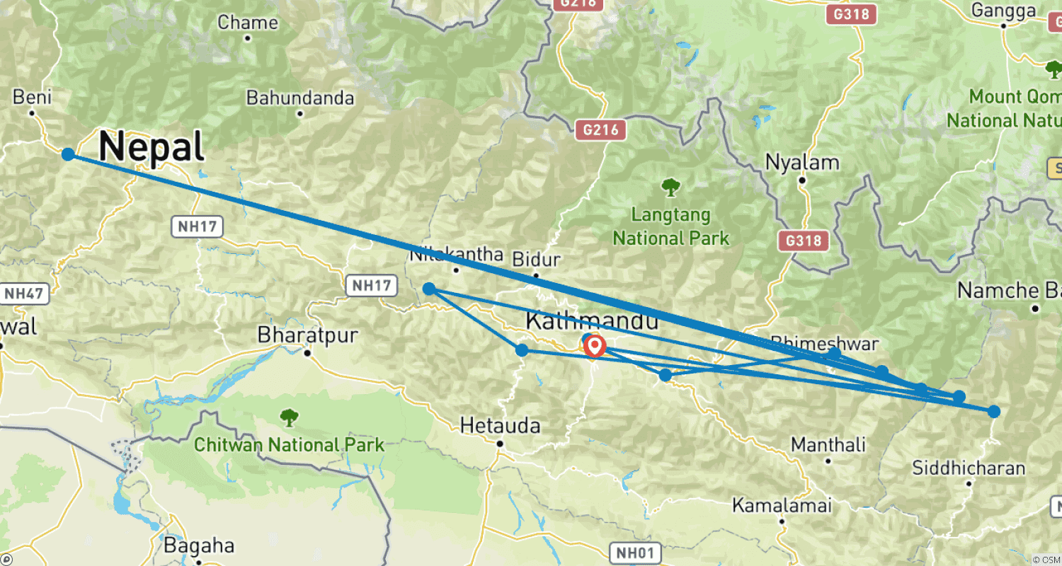 Mapa trasy: Trekking na Pikey Peak