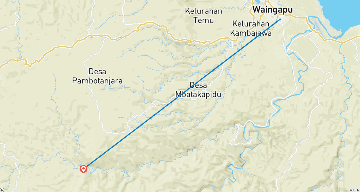 Mapa trasy: 5 Dni Cudów Indonezji (Wschodnia – Zachodnia – Południowo-Zachodnia Sumba) – Prywatna wycieczka