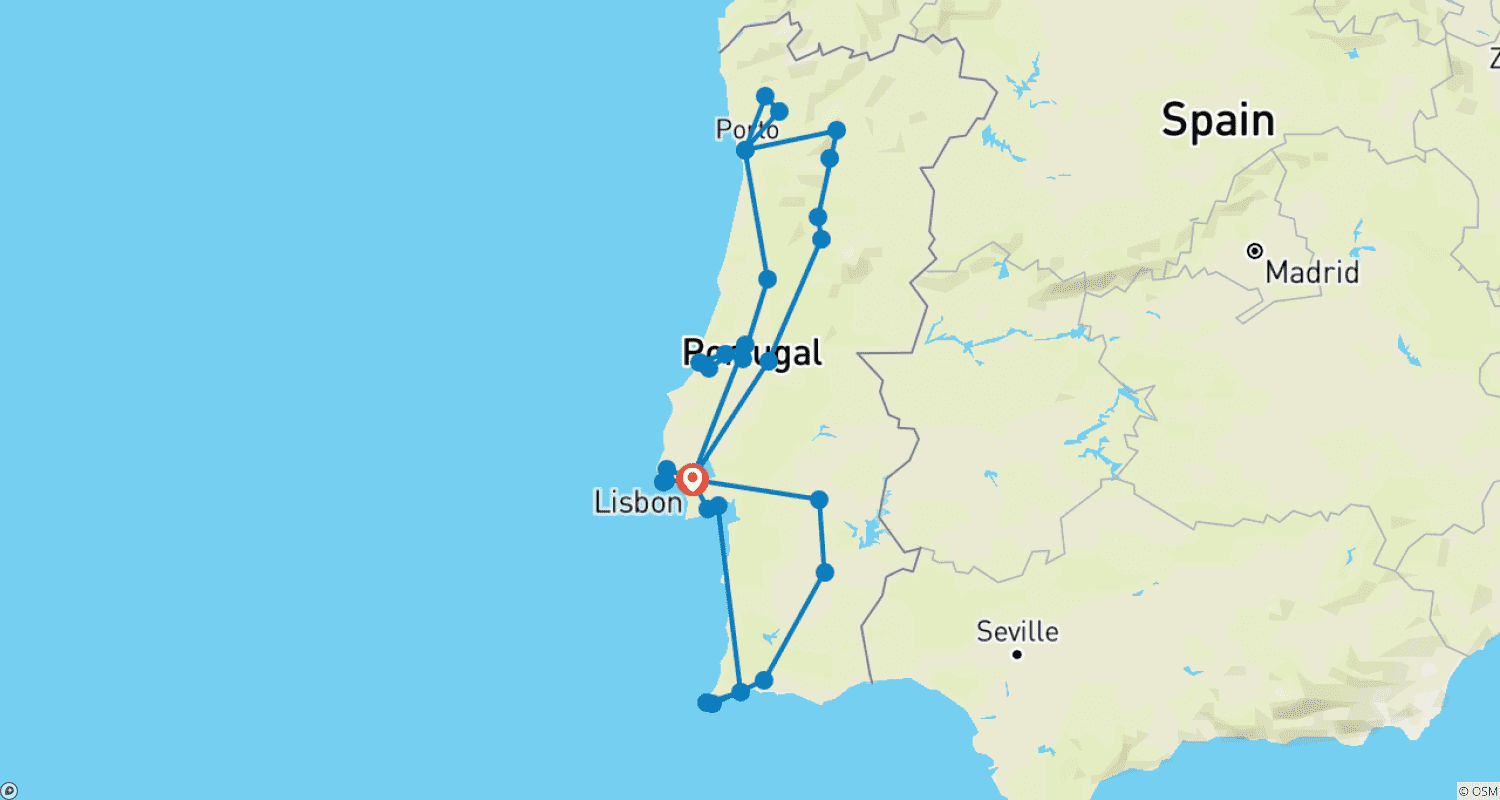 Mapa trasy: Najlepsze z Portugalii