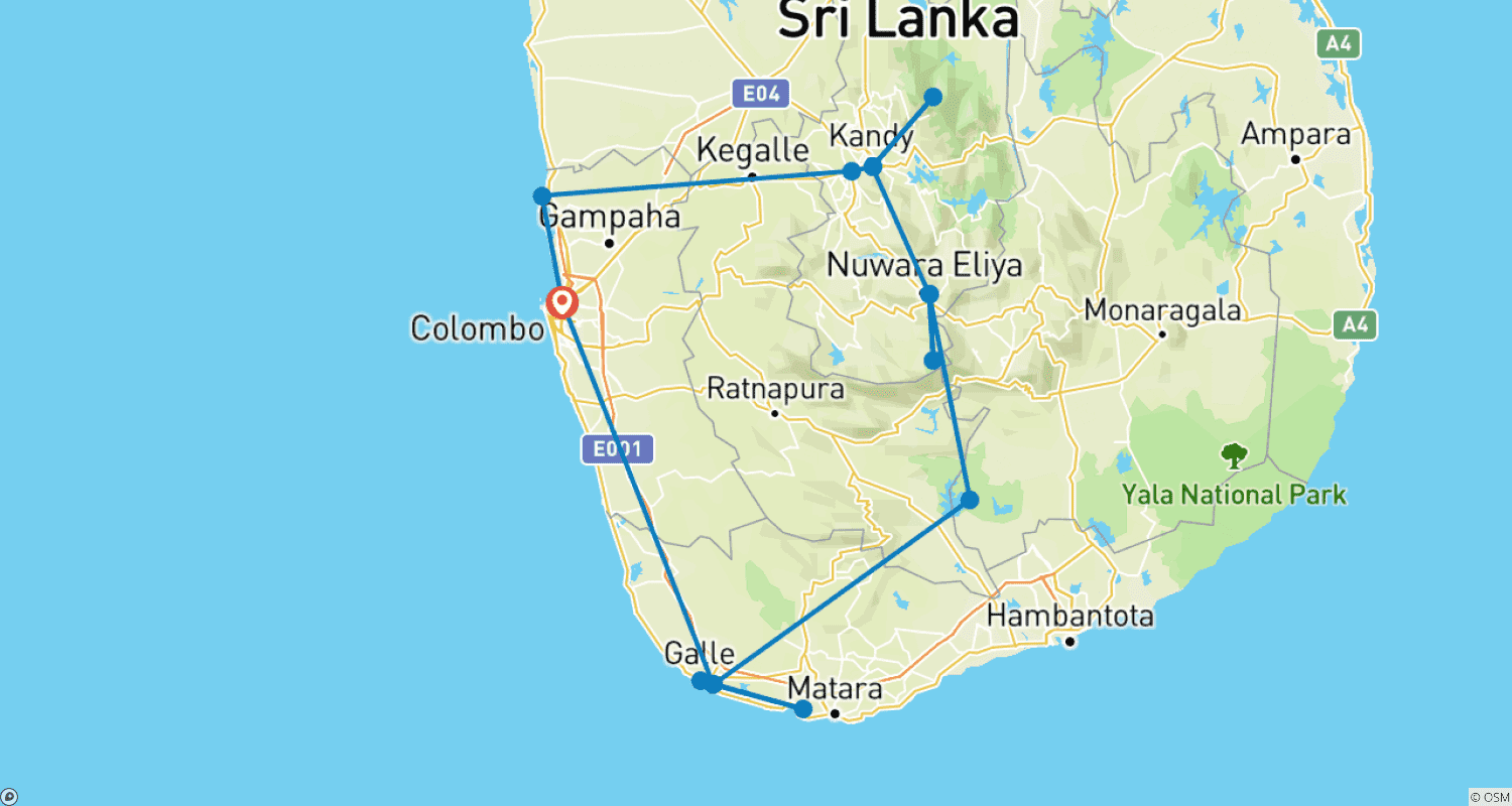 خريطة مسار All in One Sri Lanka, Private Tour