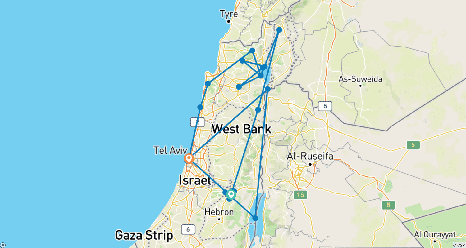 خريطة مسار Bibleland
