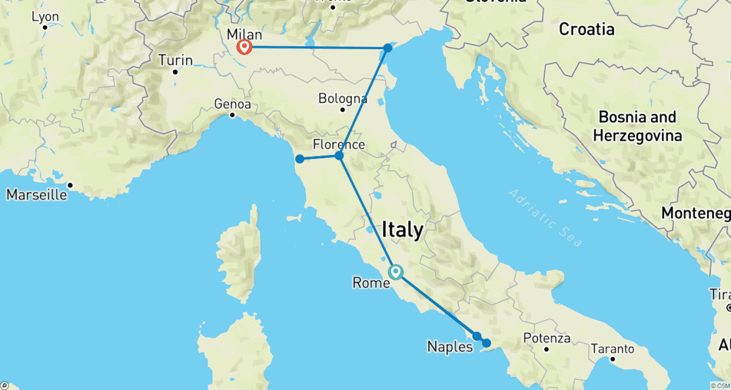 鉄道とロマンスで巡るイタリアのルートマップ