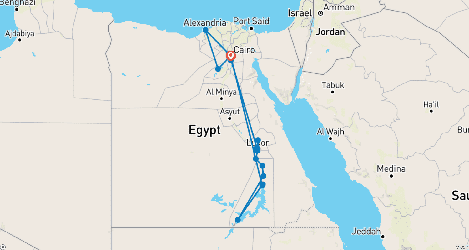 خريطة مسار Footprints of the Pharaohs