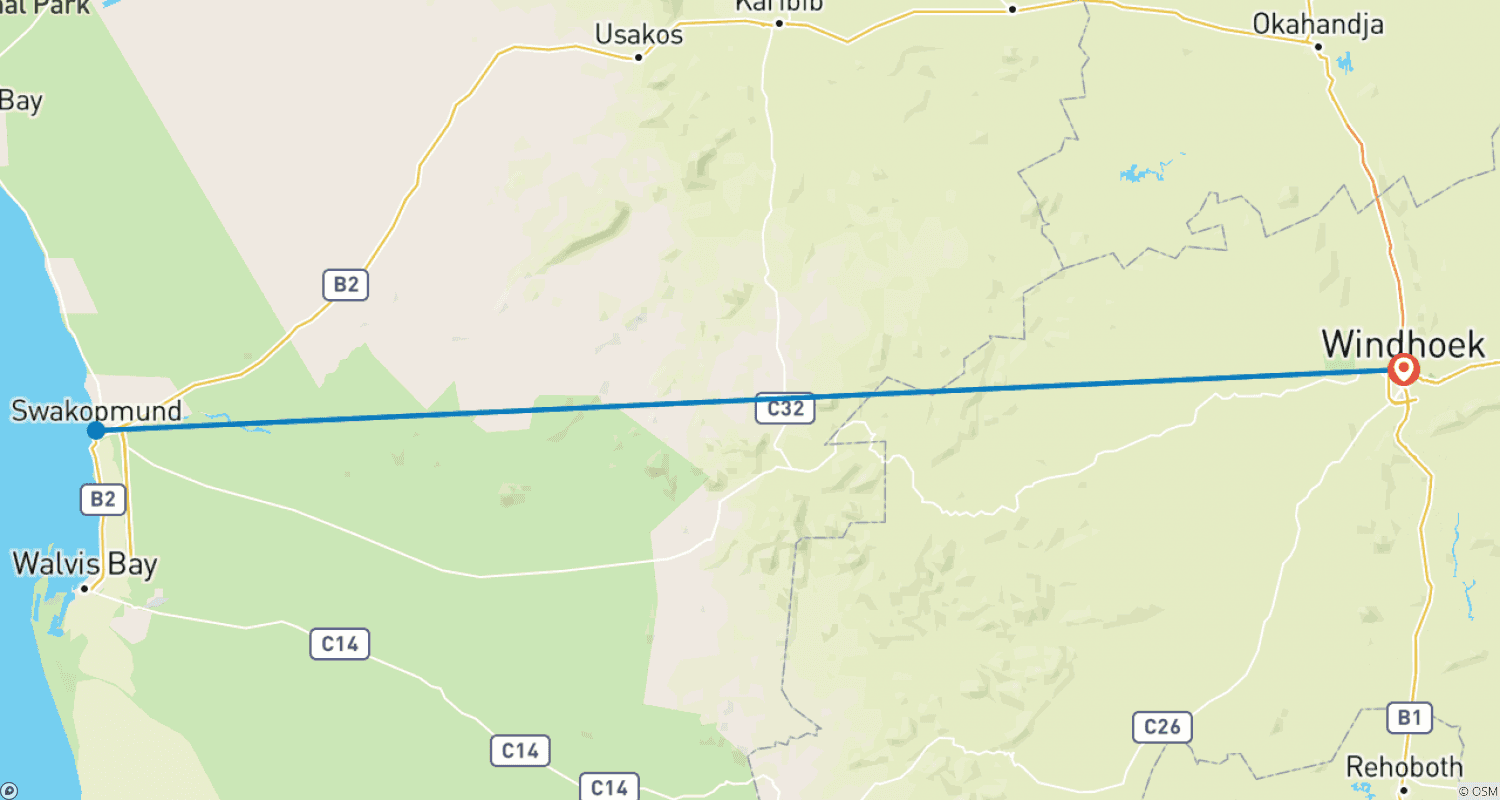 Mapa trasy: Letni pakiet safari do Afryki