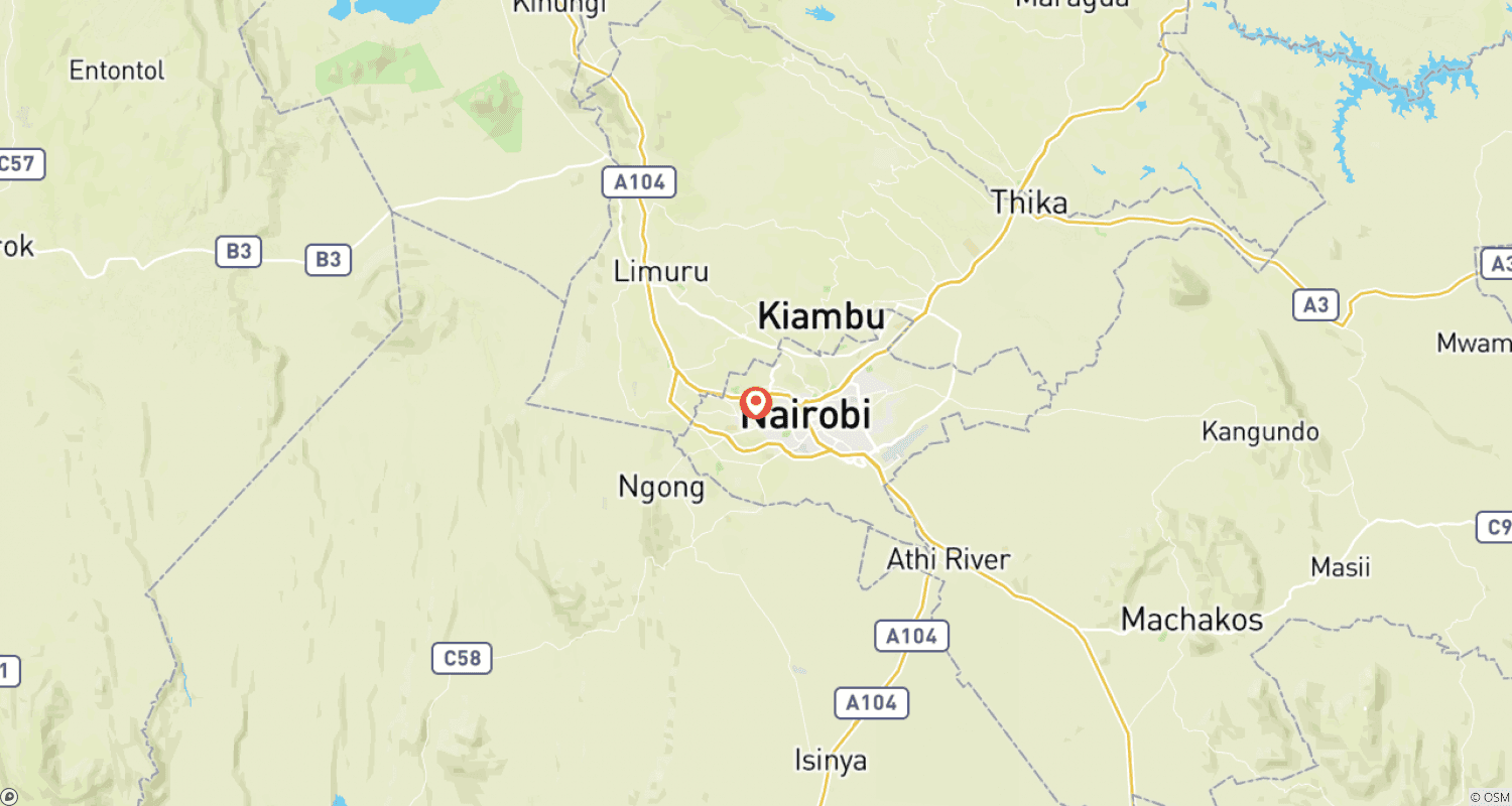 Mapa do percurso de Passeio de um dia: David Sheldrick e Centro de Girafas