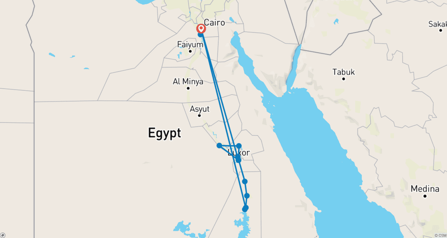 خريطة مسار جولة روحية في مصر