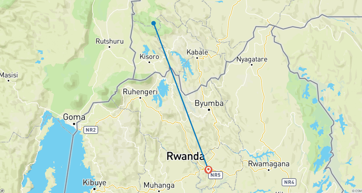Mapa trasy: 3 Days Uganda Gorilla Trekking Experience from Kigali