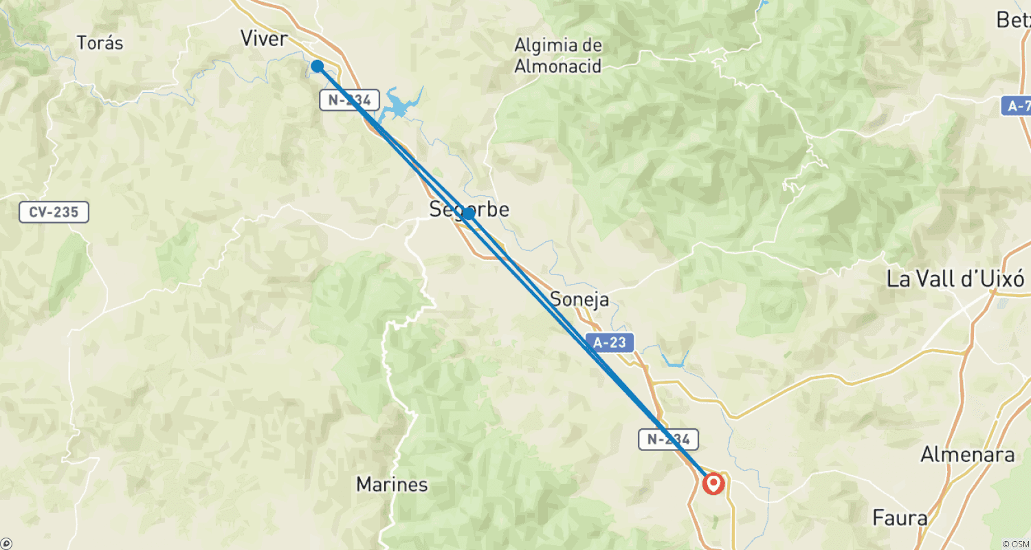 Mapa do percurso de Encontrando os Tesouros de Ojos Negros
