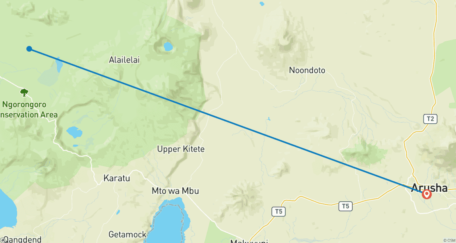خريطة مسار 3 Days Ngorongoro Highland Trekking