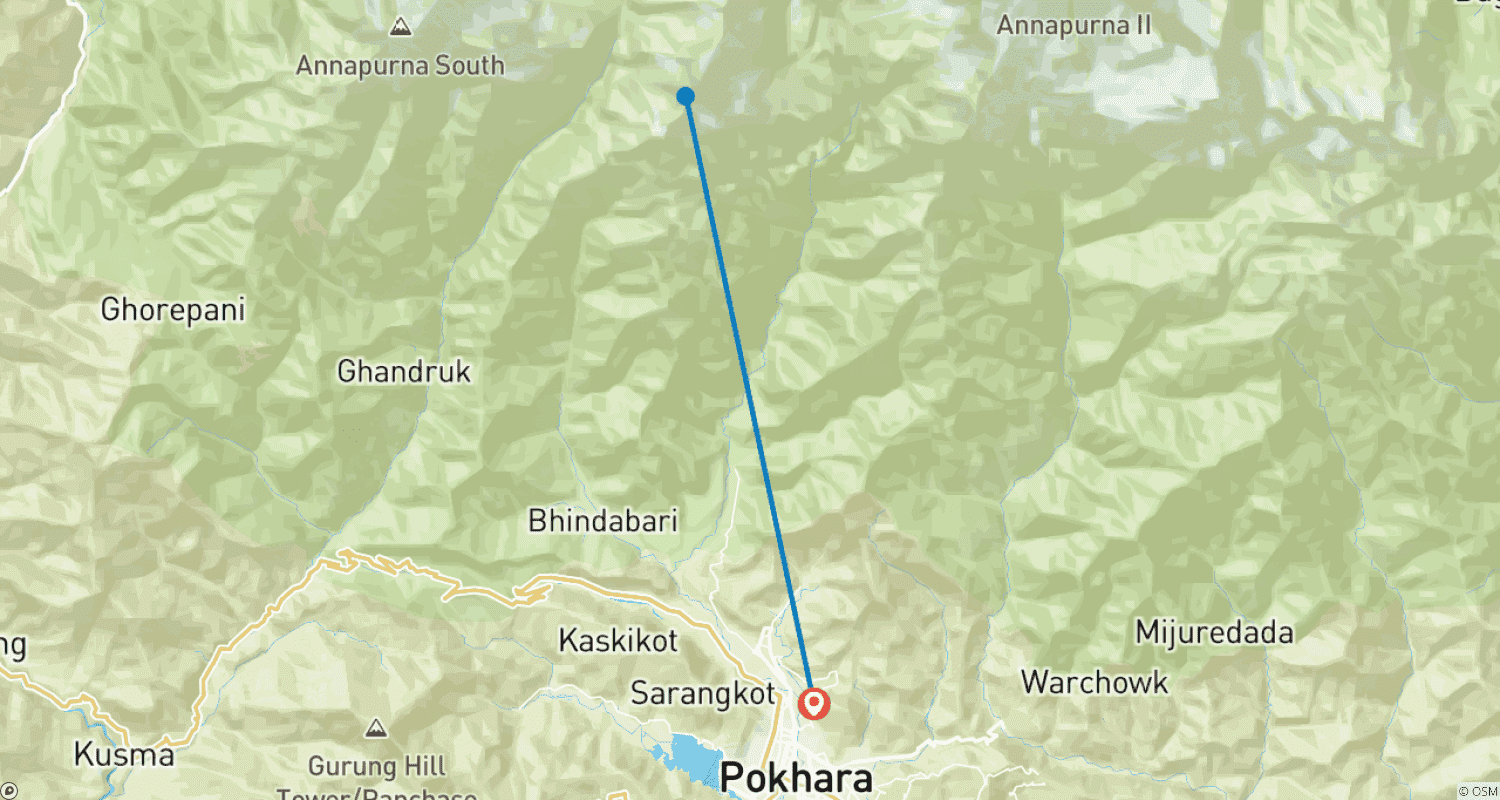 Mapa do percurso de Caminhada Mardi Himal - 5 Dias