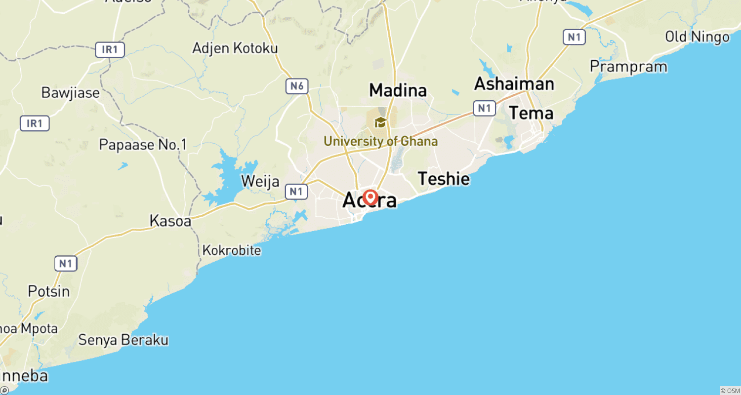 Mapa trasy: Wprowadzenie do Ghany – 4 dni