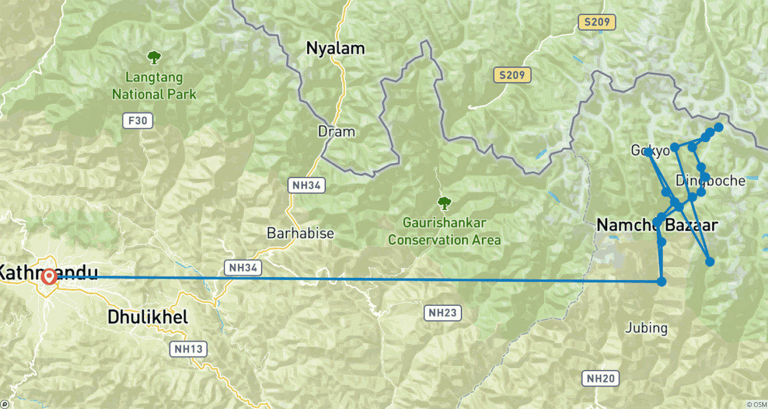 Mapa trasy: Trekking EBC-Chola Pass
