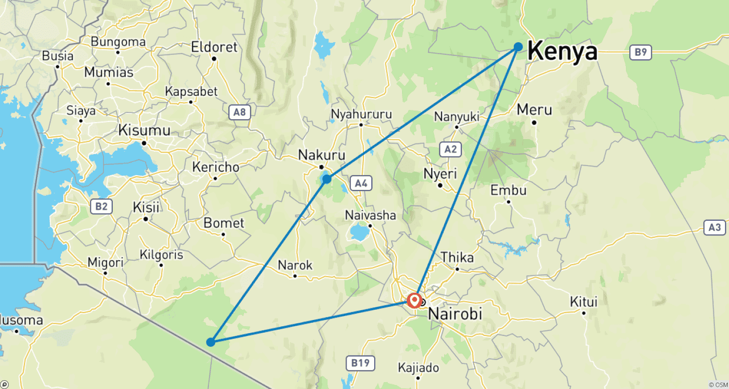 Mapa trasy: Kenya Prime Safari
