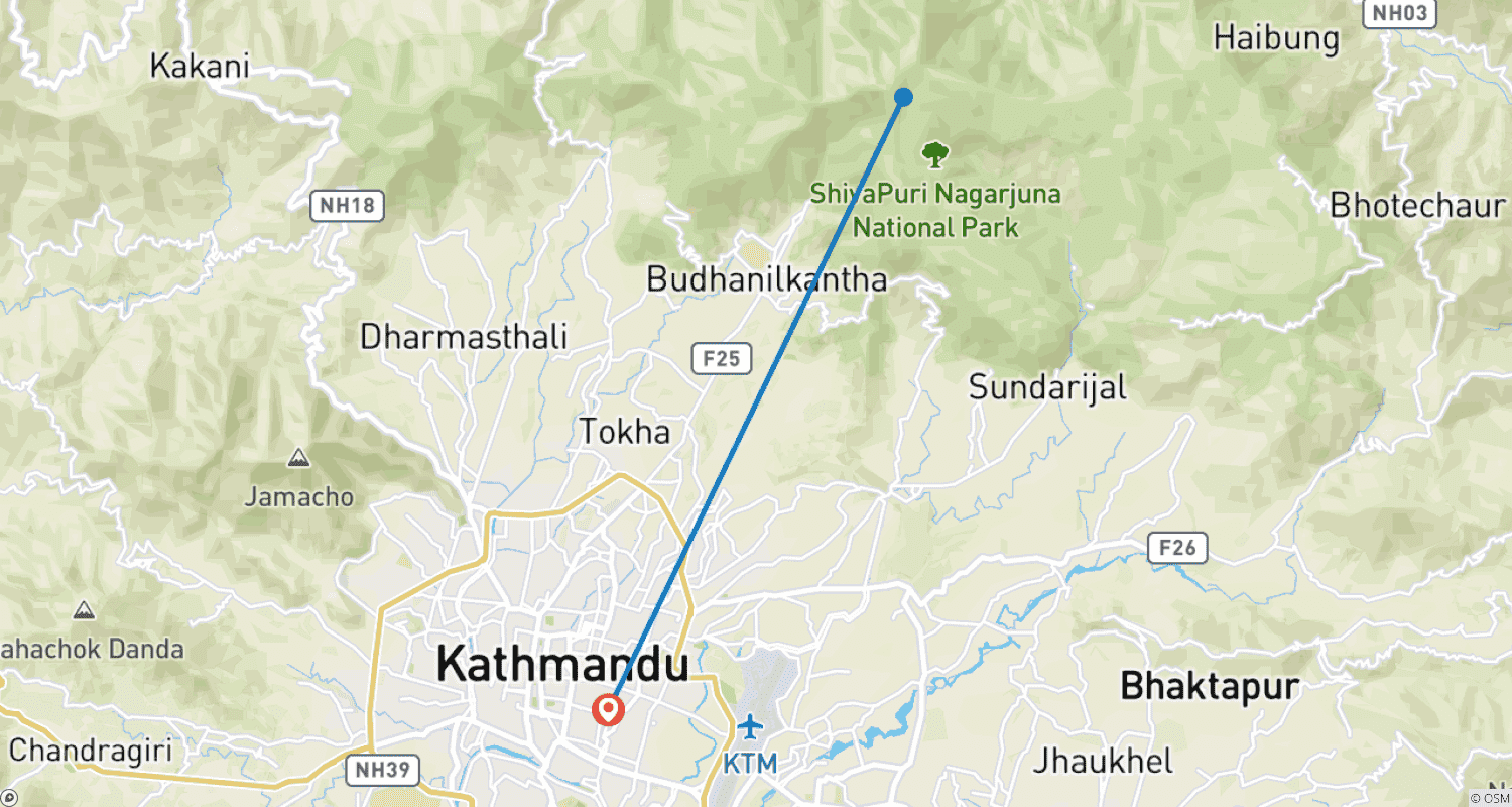 خريطة مسار Shivapuri National Park Hike - Day Hike