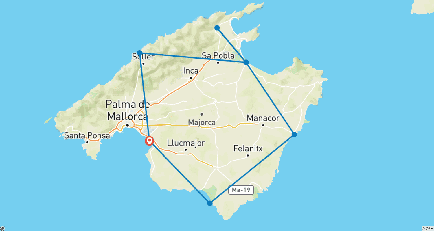 Mapa trasy: Pętla Majorki