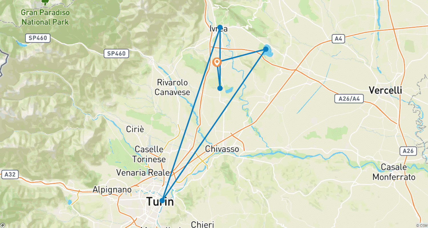 Mapa trasy: Piemont – z bazą w jednym hotelu z urokiem
