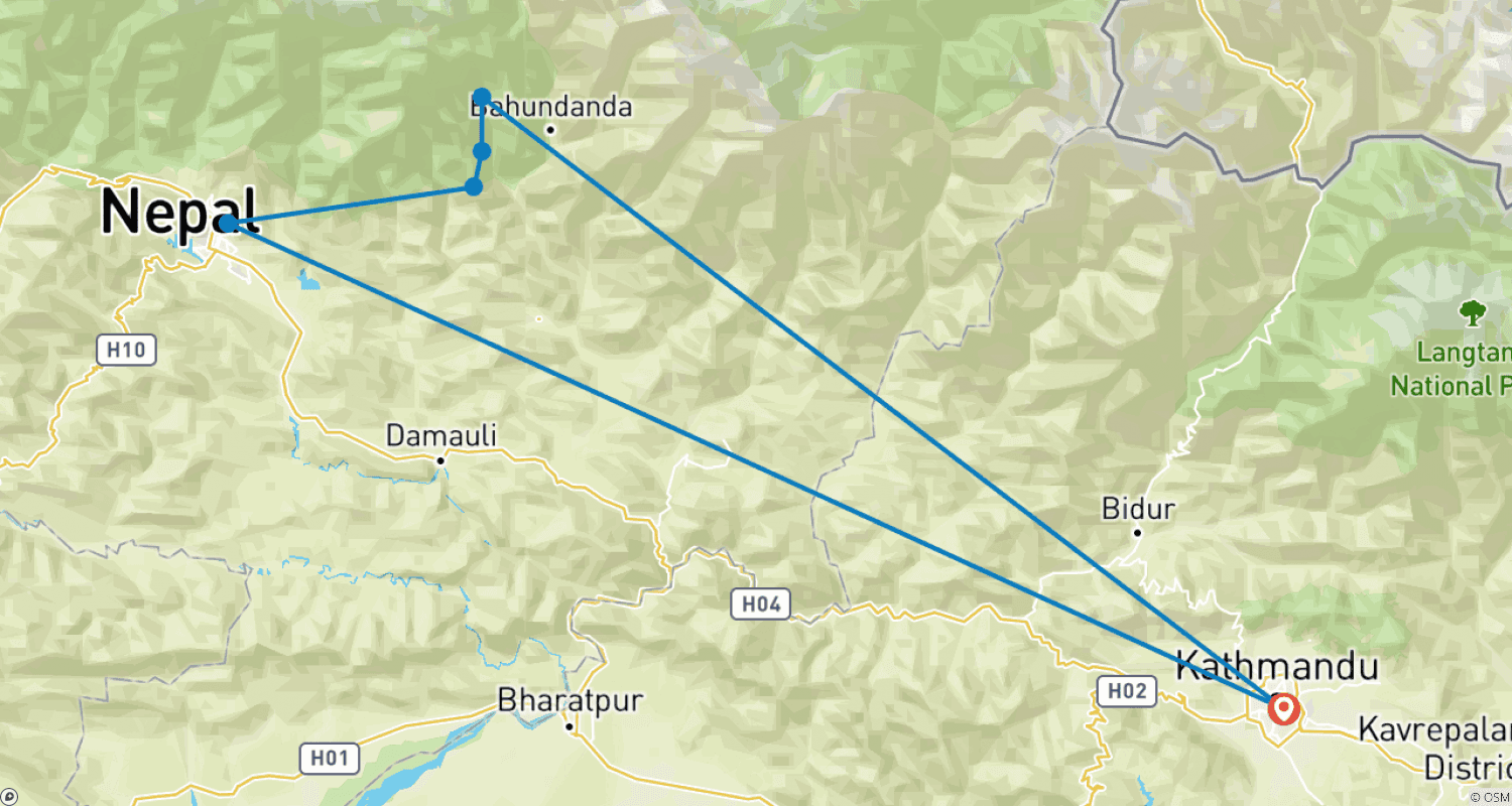 Mapa trasy: Annapurna Heritage Trek