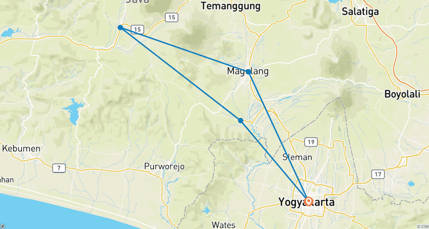 Mapa do percurso de Yogyakarta: Unesco Temple, Culture and Local Experience Premium Class