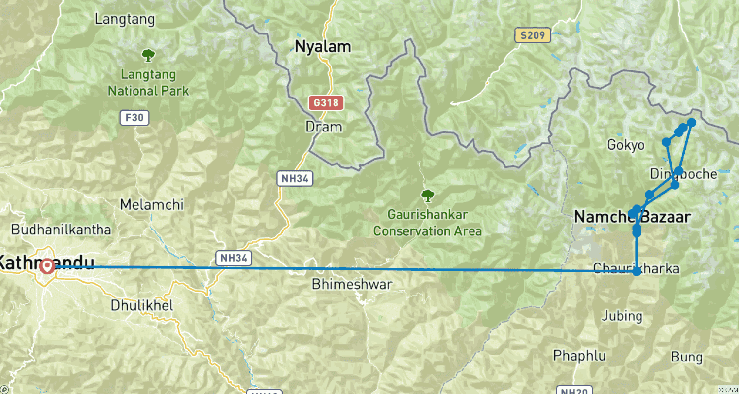 Mapa trasy: Baza pod Everestem