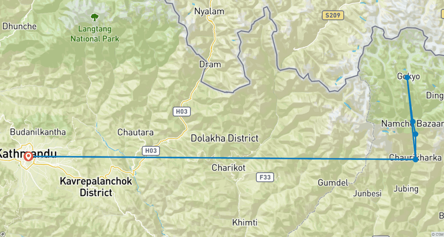 Mapa trasy: Trekking nad jeziorem Gokyo
