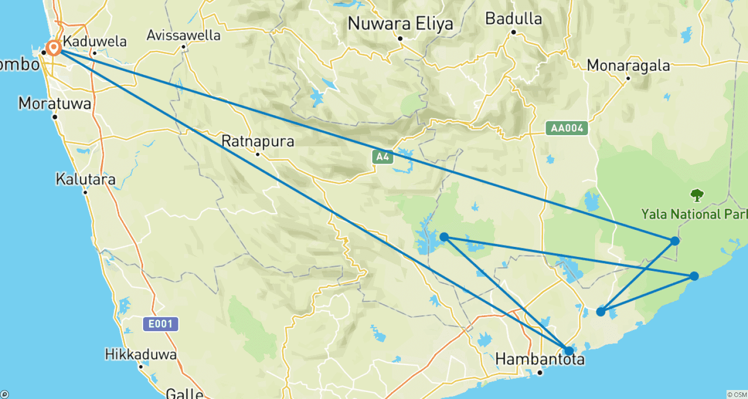 Mapa do percurso de Passeio de Glamping e Fotografia de 4 Dias
