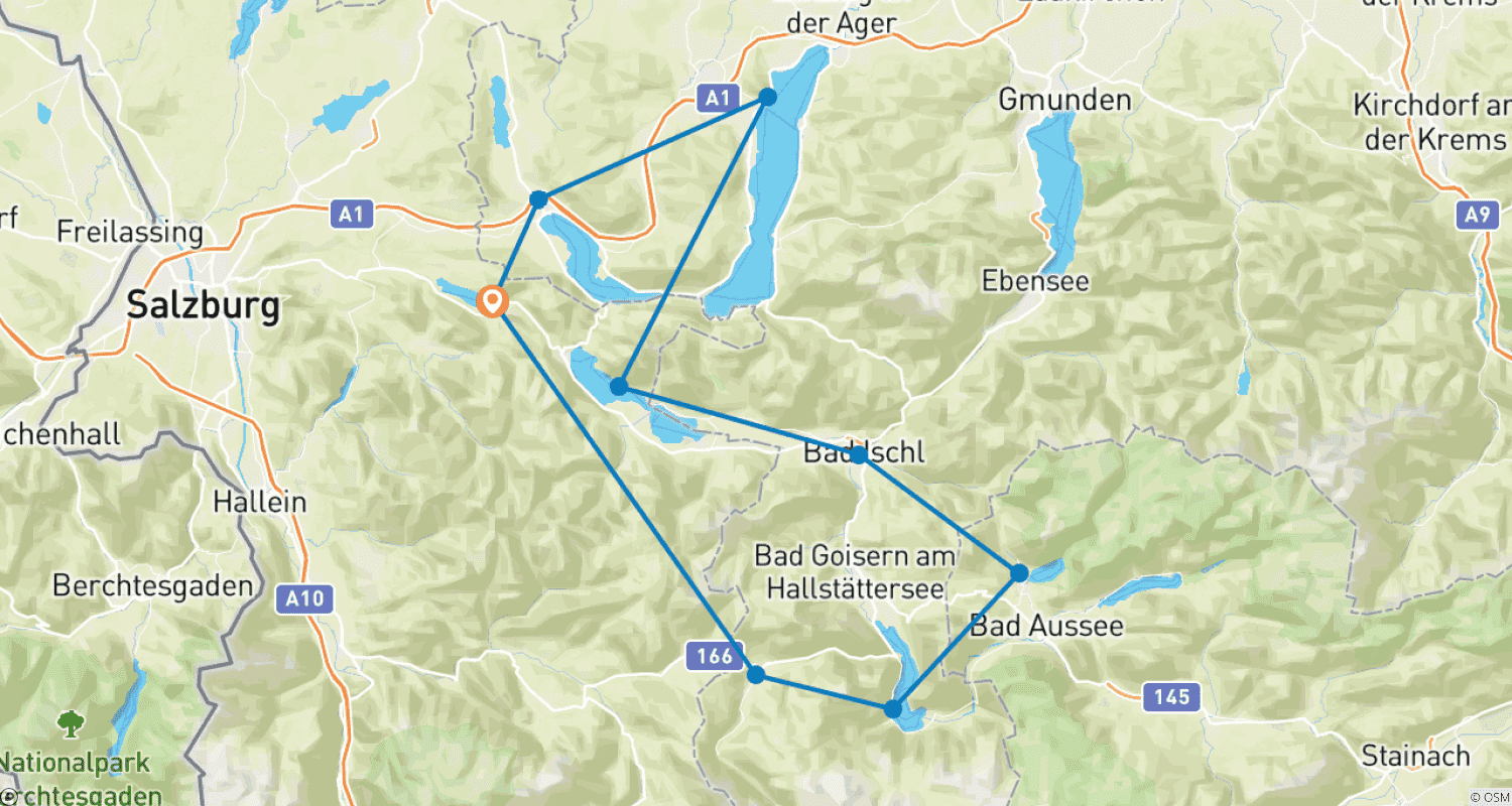 Mapa do percurso de Ten Lakes Trekking Tour