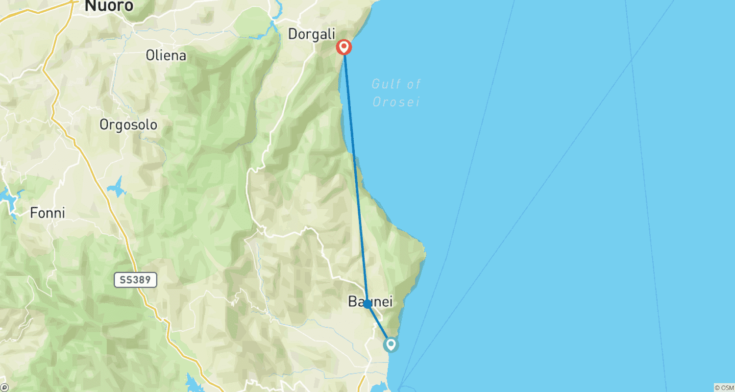 Mapa trasy: Sardinia's East Coast