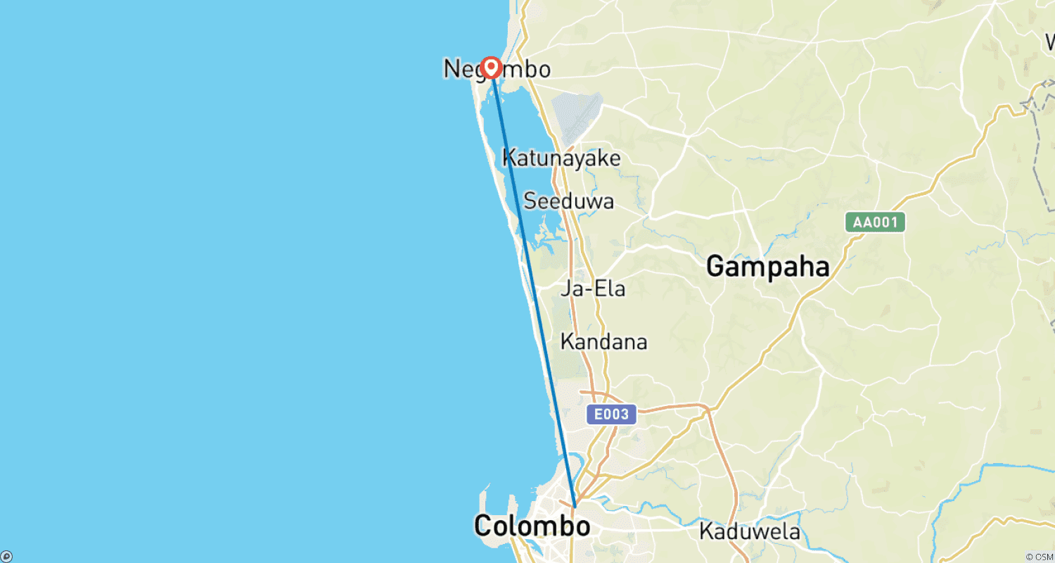 Mapa do percurso de Tour de Tratamento Ayurvédico de 3 Dias