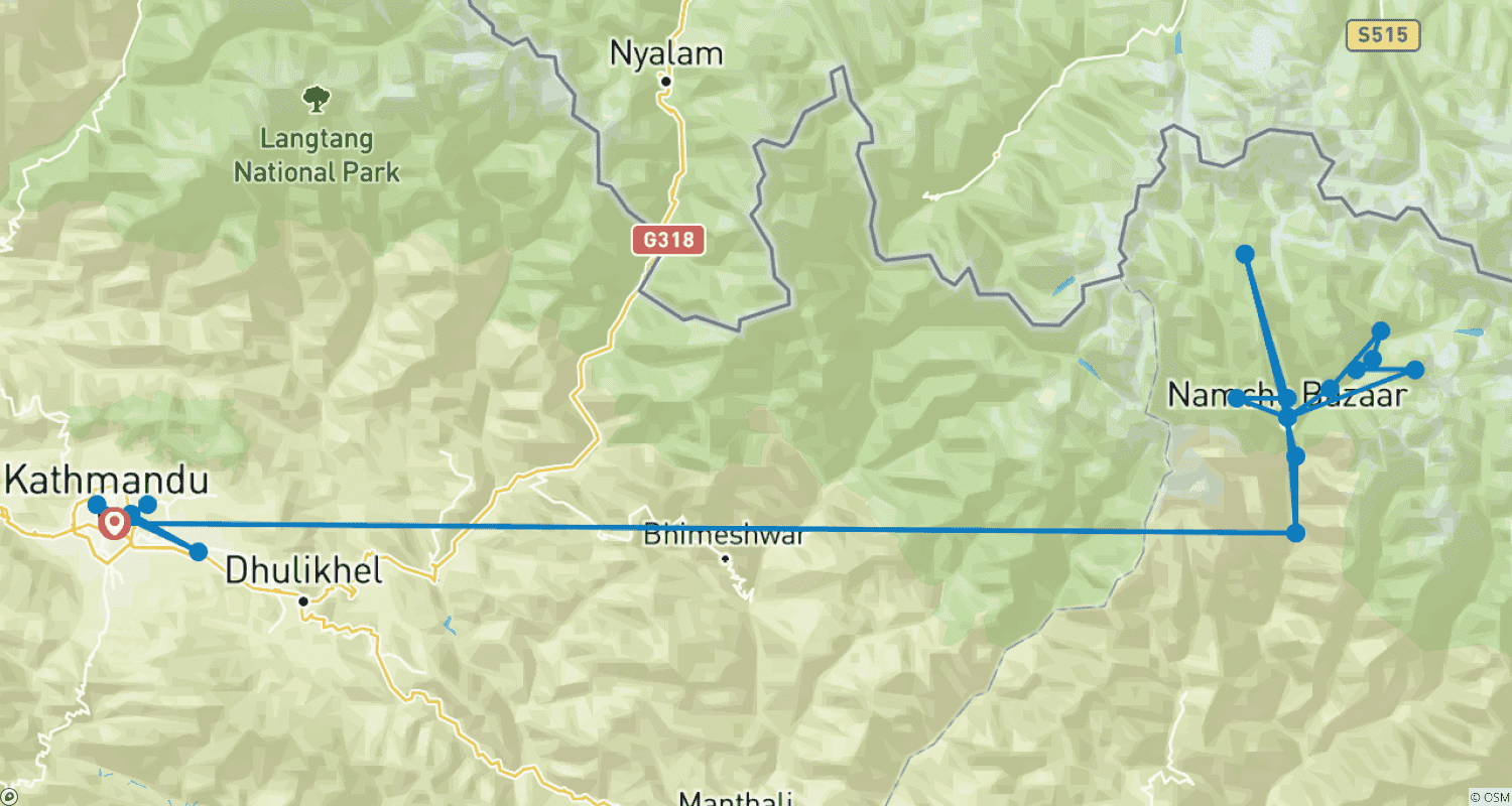 Mapa trasy: Ama Dablam Expedition - 30 Days