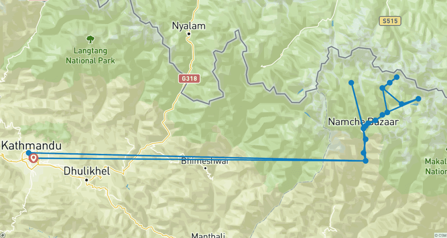 Mapa trasy: Wyprawa wspinaczkowa na Island Peak