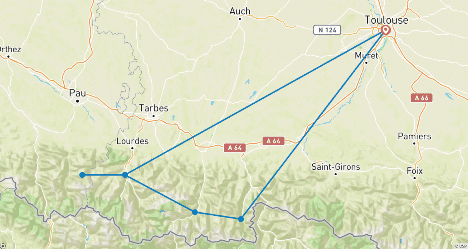 Classic Climbs of the Pyreneesのルートマップ