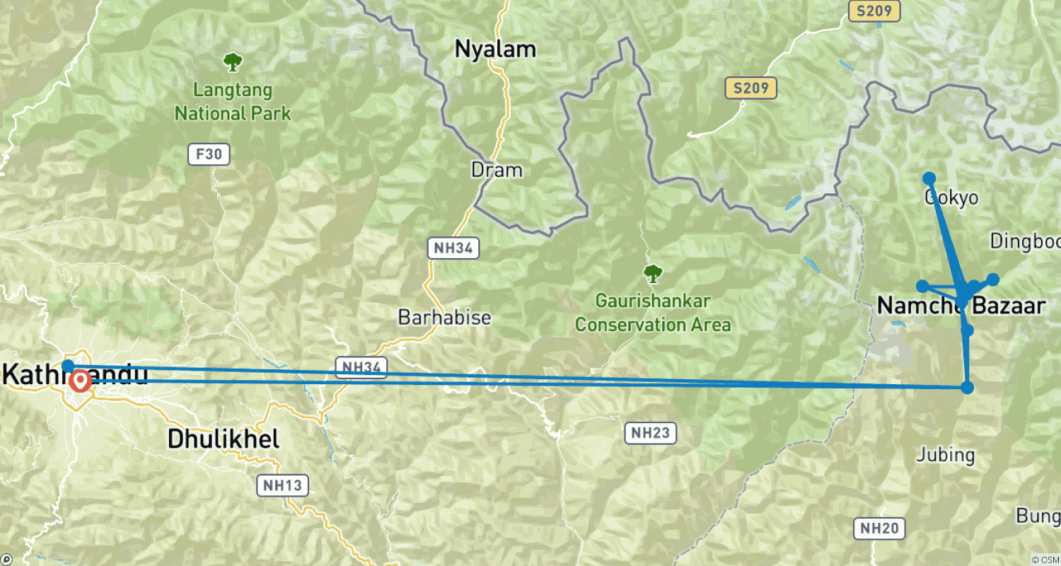 Mapa trasy: Trekking widokowy na Everest
