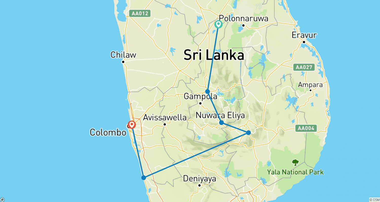 Mapa do percurso de Aventura na Natureza Selvagem