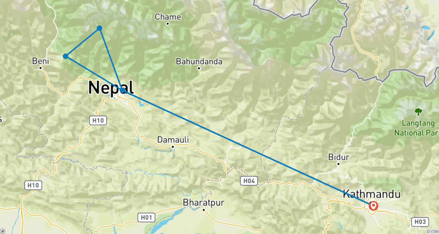Mapa do percurso de Trekking Poon Hill